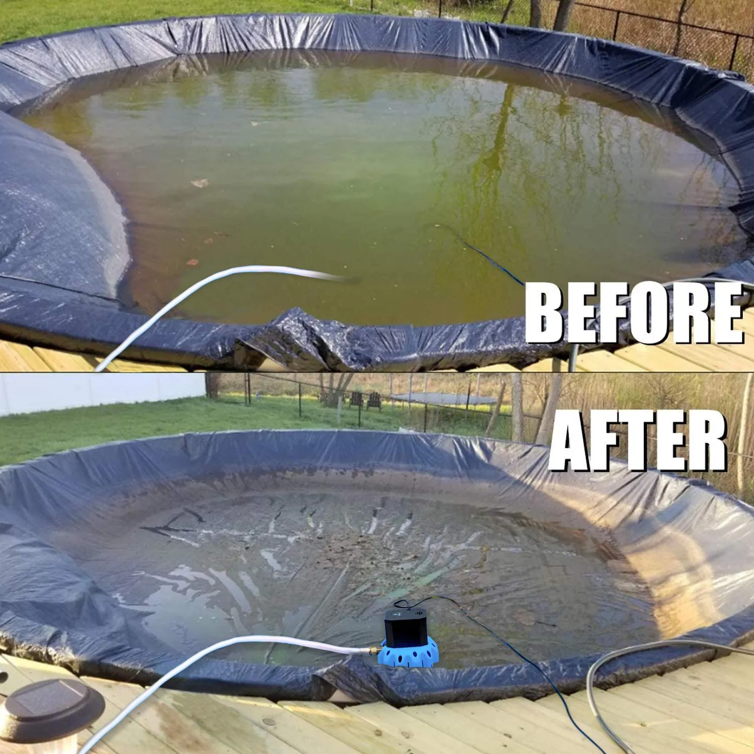 EDOU 1200 GPH Remote Control On-Off Pool Cover Pump,Including Remote Control,16' Drainage