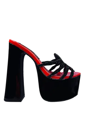 ELVIRA SPIDER PUMP - BLACK/RED