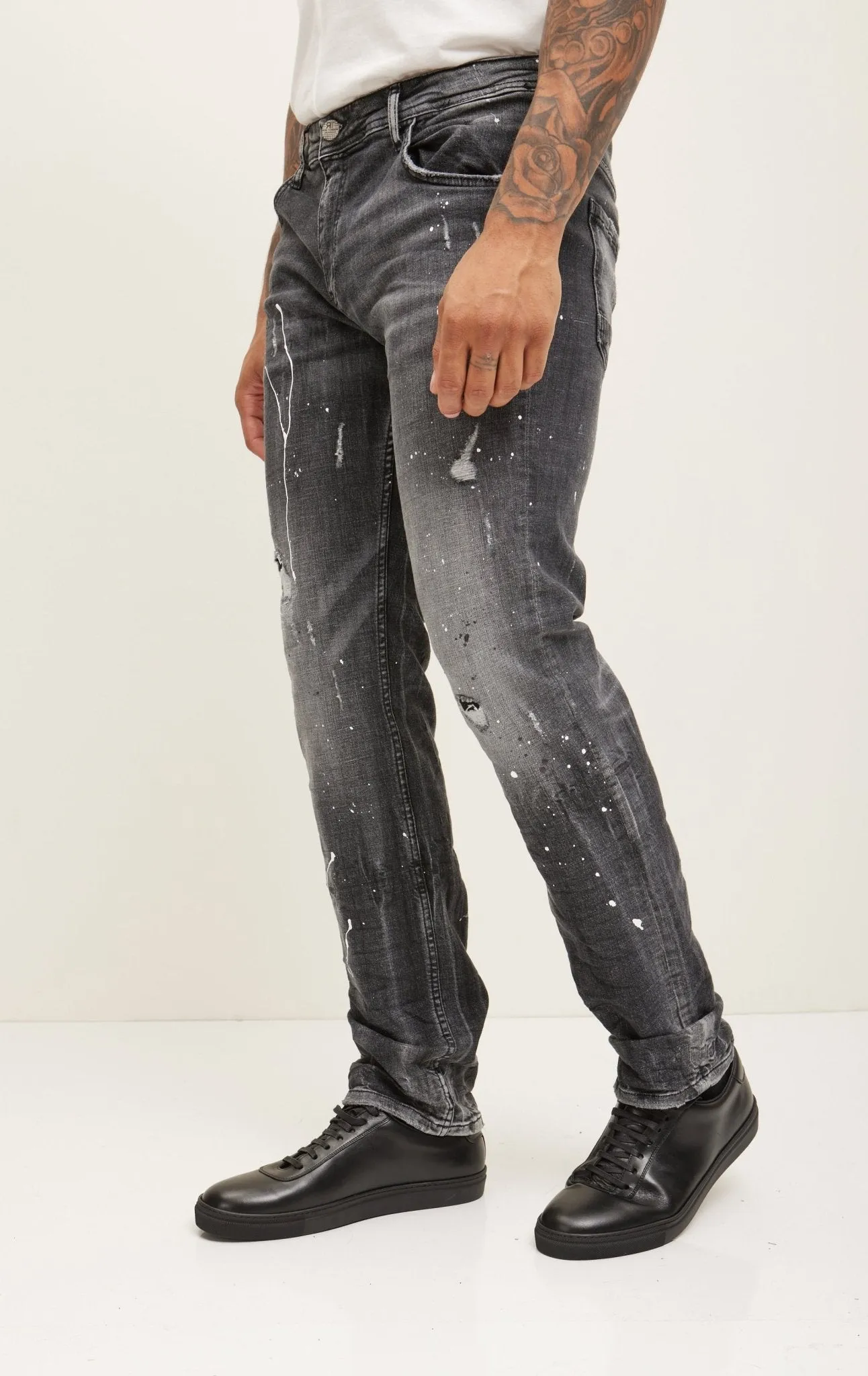 Fitted Drip Denim - Black