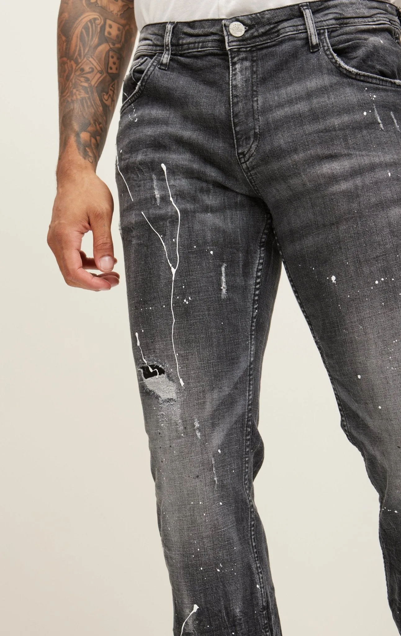 Fitted Drip Denim - Black
