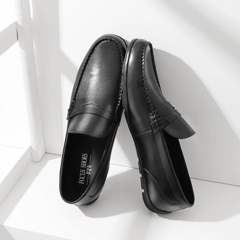 Flat Soft Leather Mens Casual Shoes Slip On Black Brown Luxury Cow Leather Men Loafers Comfortable Handmade Driving Shoe Size 44