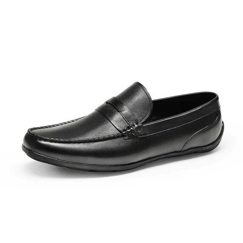 Flat Soft Leather Mens Casual Shoes Slip On Black Brown Luxury Cow Leather Men Loafers Comfortable Handmade Driving Shoe Size 44