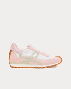 Flow Runner Nylon & Suede Bonbon / White Low Top Sneakers