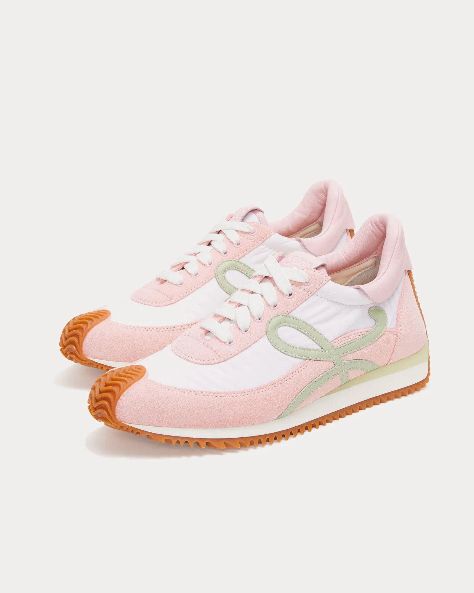Flow Runner Nylon & Suede Bonbon / White Low Top Sneakers