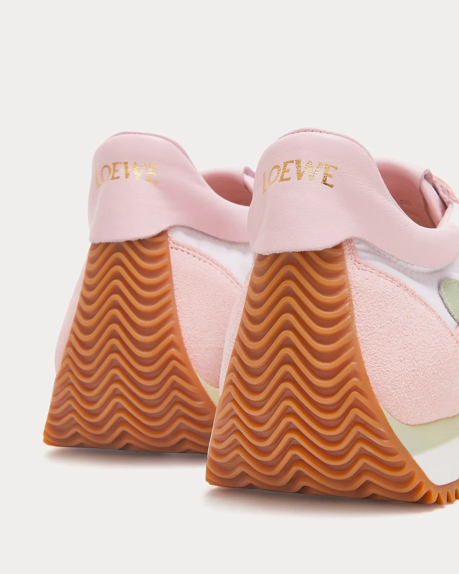 Flow Runner Nylon & Suede Bonbon / White Low Top Sneakers