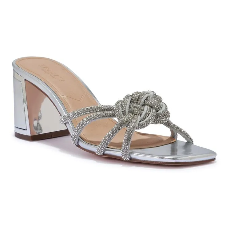 HEWITT2 BLOCK HEEL CLIP DIAMANTE KNOTTED SANDAL