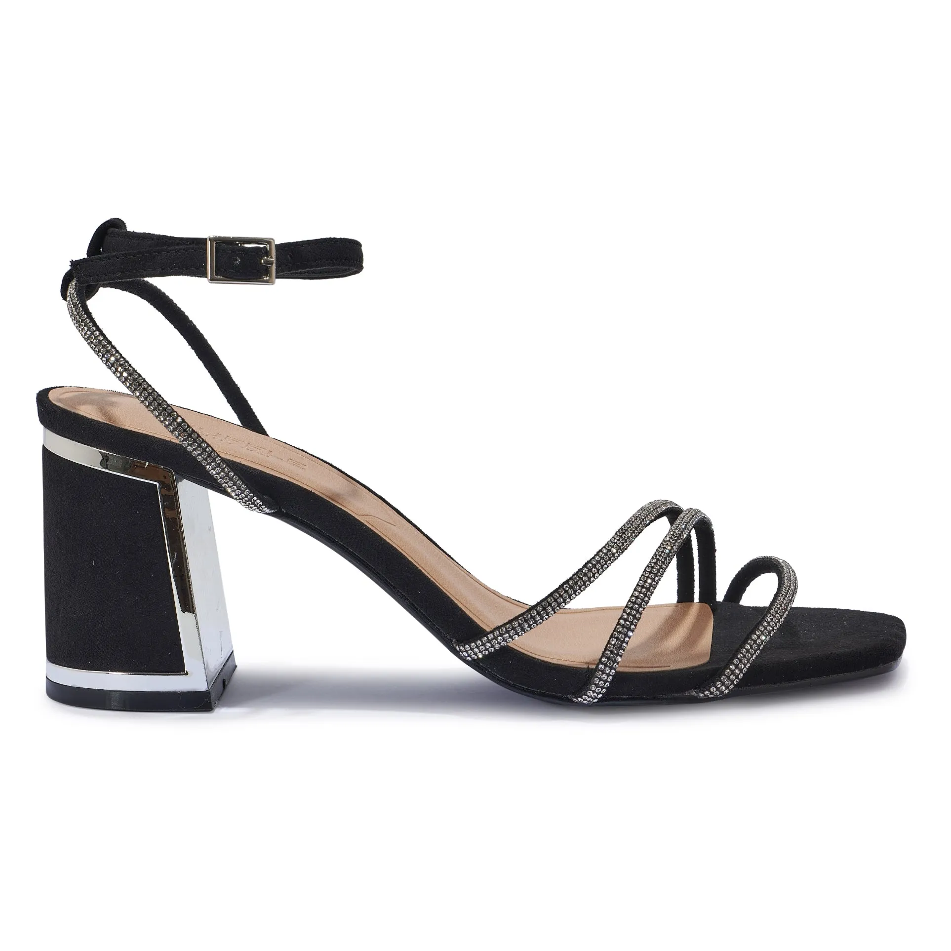 HEWITT3 BLOCK HEEL CLIP DIAMANTE STRAP SANDAL