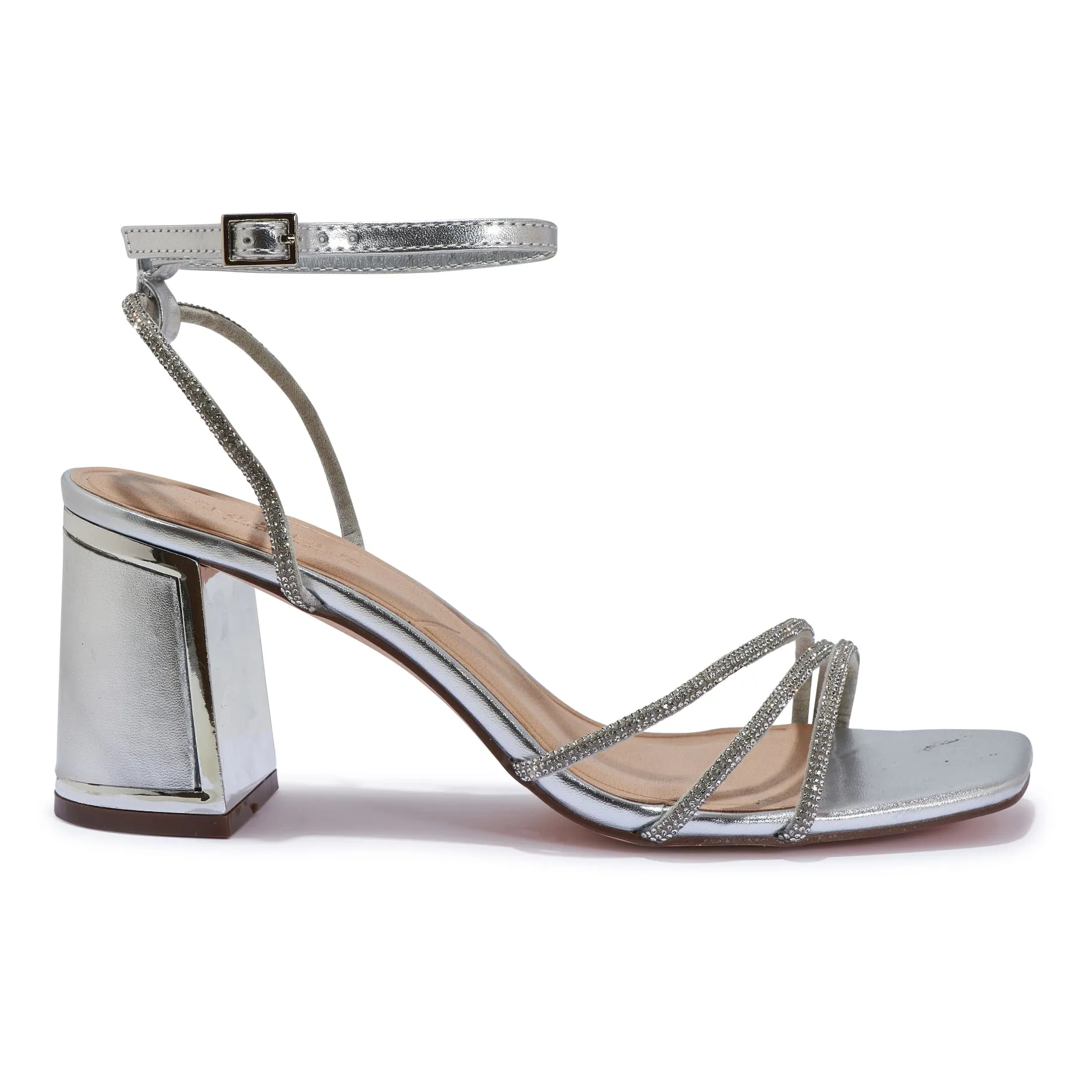 HEWITT3 BLOCK HEEL CLIP DIAMANTE STRAP SANDAL