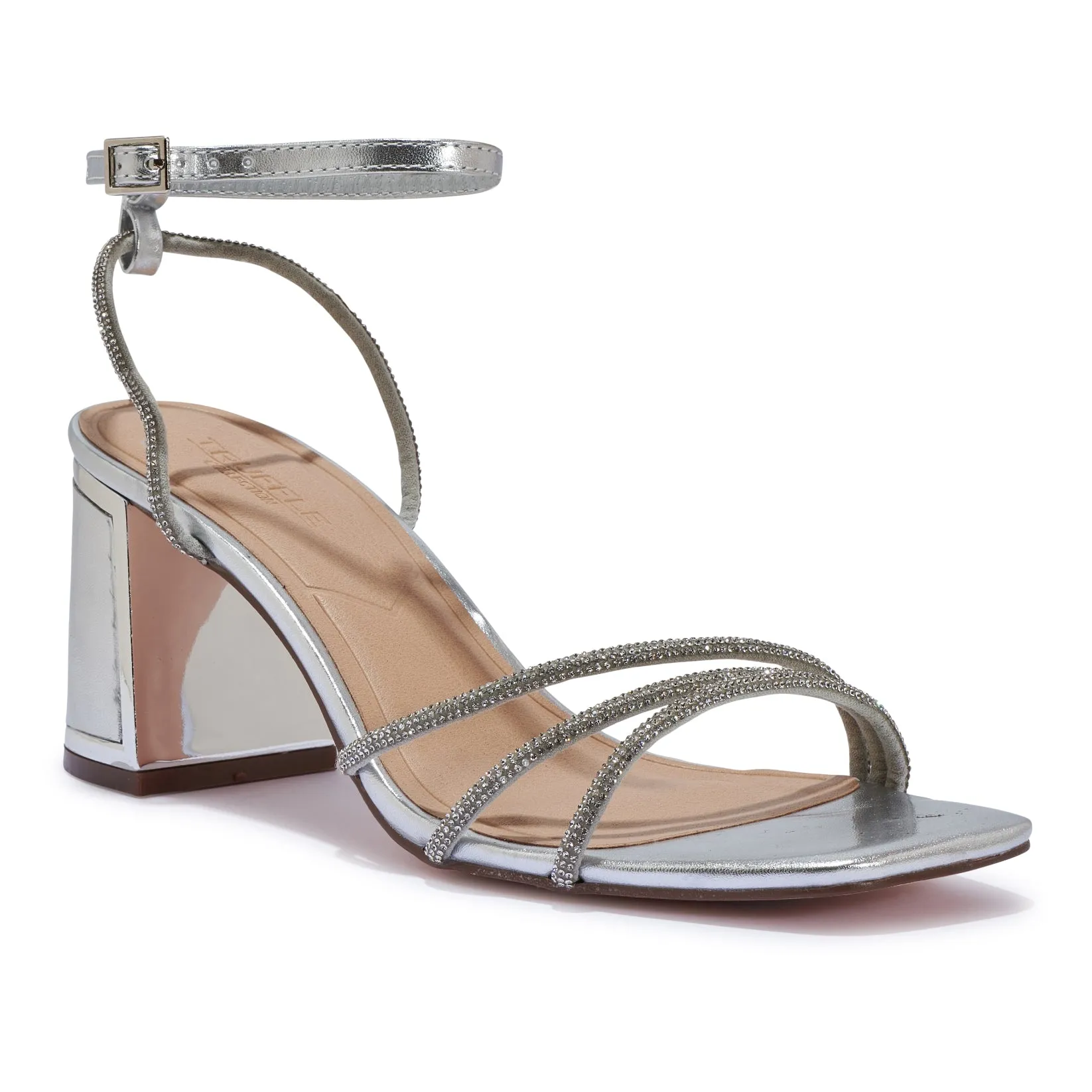 HEWITT3 BLOCK HEEL CLIP DIAMANTE STRAP SANDAL