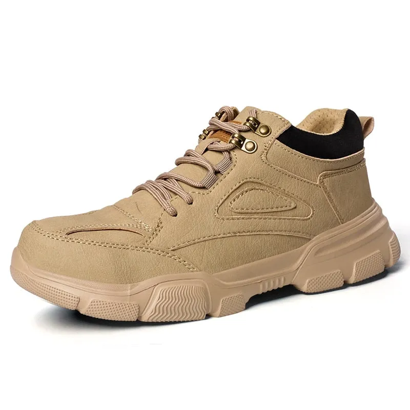 Hnzxzm Korea Waterproof Work Safety Shoes Indestructible Men's Security Boots With Steel Toe Shoes Anti-smash Sneakers Male Footwear