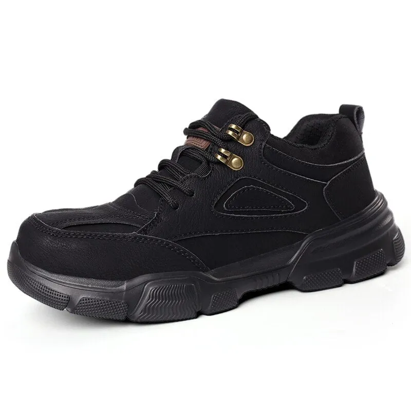 Hnzxzm Korea Waterproof Work Safety Shoes Indestructible Men's Security Boots With Steel Toe Shoes Anti-smash Sneakers Male Footwear