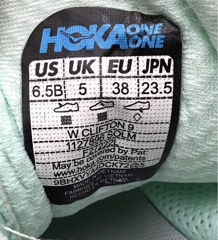 Hoka Clifton 9 Women's Aqua Sneakers - Size 6.5B