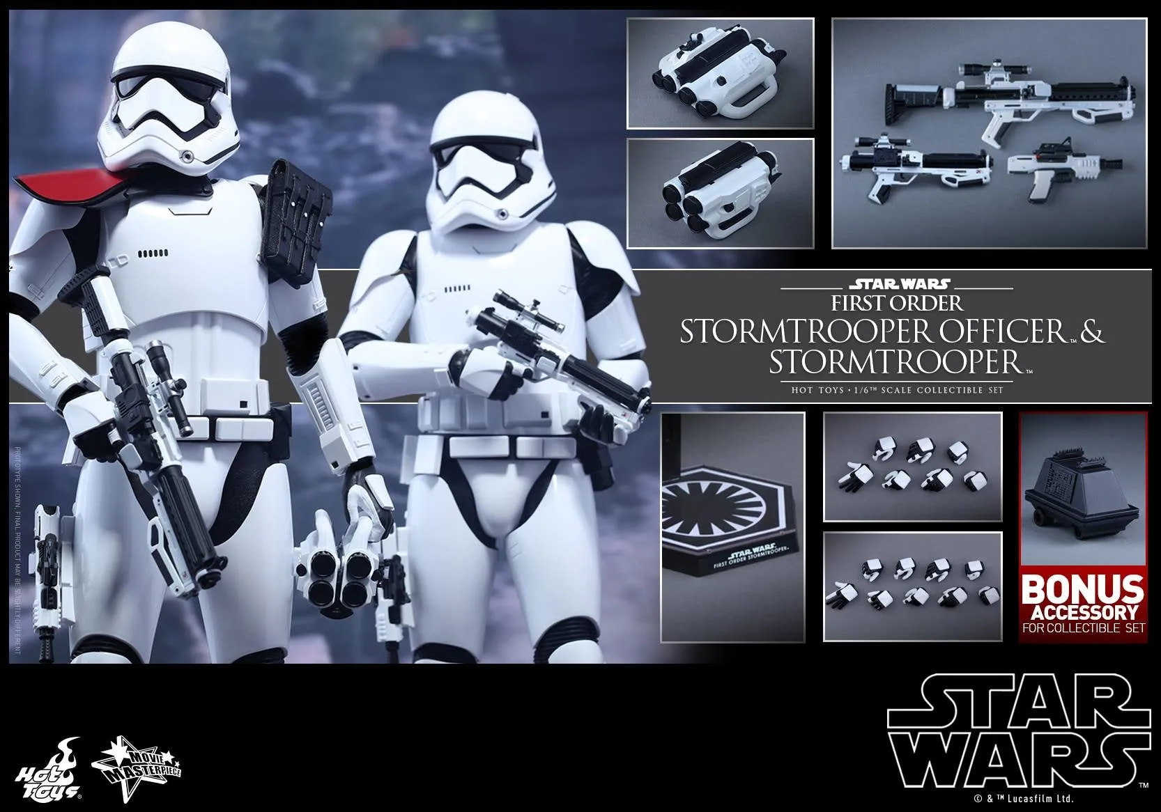 Hot Toys - MMS325 – Star Wars: The Force Awakens - First Order Stormtrooper Officer & Stormtrooper Collectible Figures Set