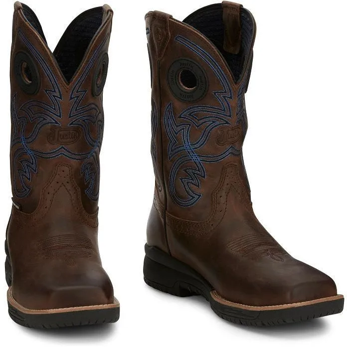 Justin Men's Nitread 11" Nano Comp Toe Western Work Boot -Brown- CR3204