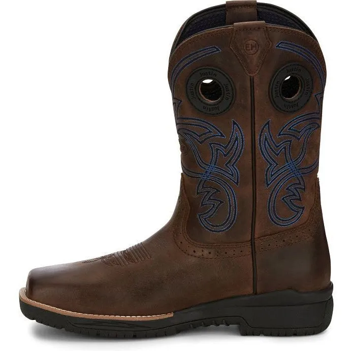 Justin Men's Nitread 11" Nano Comp Toe Western Work Boot -Brown- CR3204