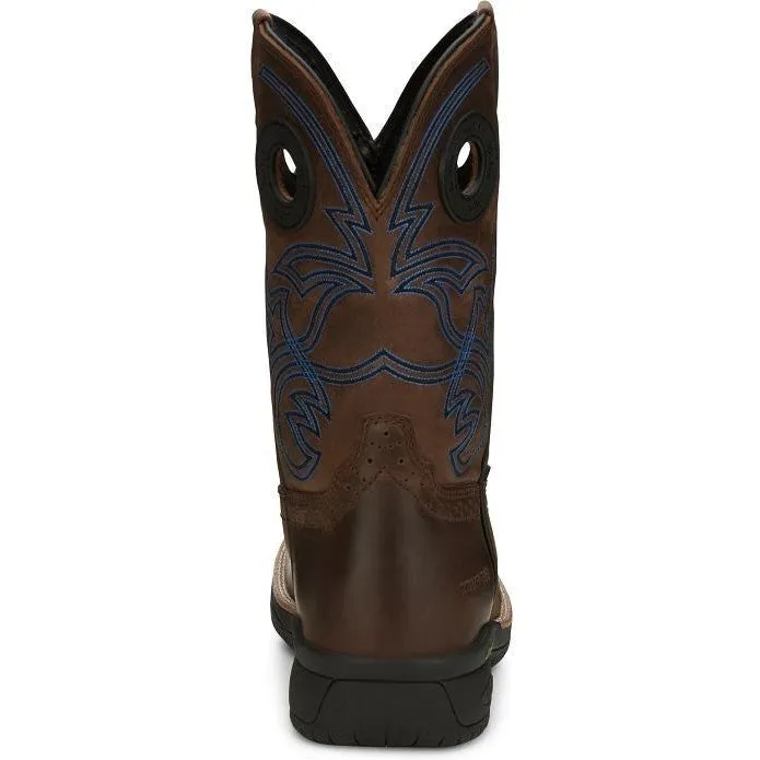 Justin Men's Nitread 11" Nano Comp Toe Western Work Boot -Brown- CR3204