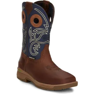 Justin Men's Nitread 11" Nano Composite Toe Western Work Boot -Blue- CR3202