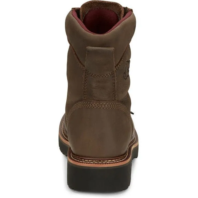 Justin Men's Rivot 8" WP Lace Up Western Work Boot -Brown- OW440