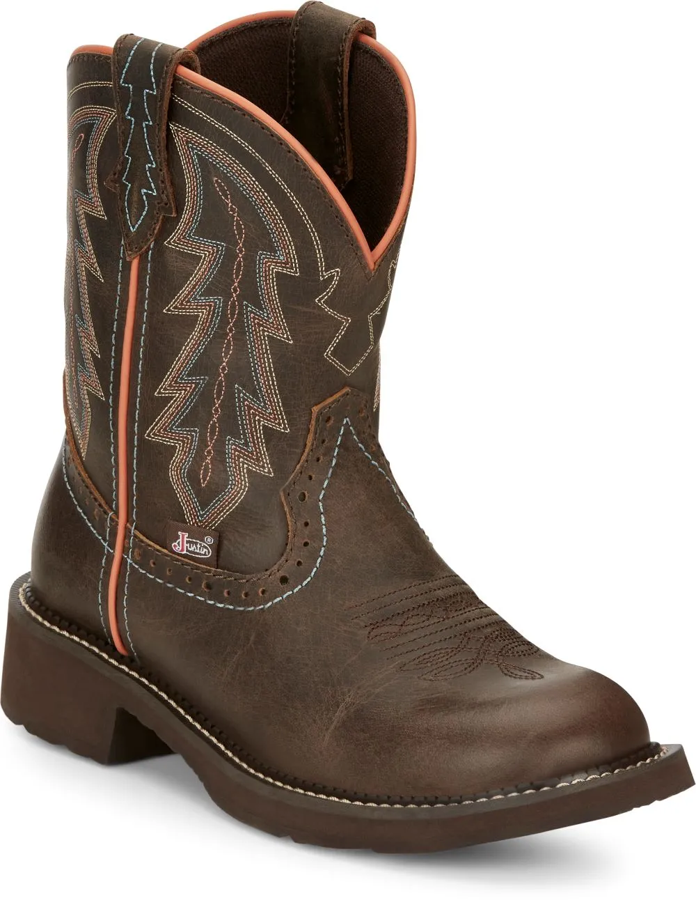 'Justin' Women's 8" Lyla Western Round Toe - Brown