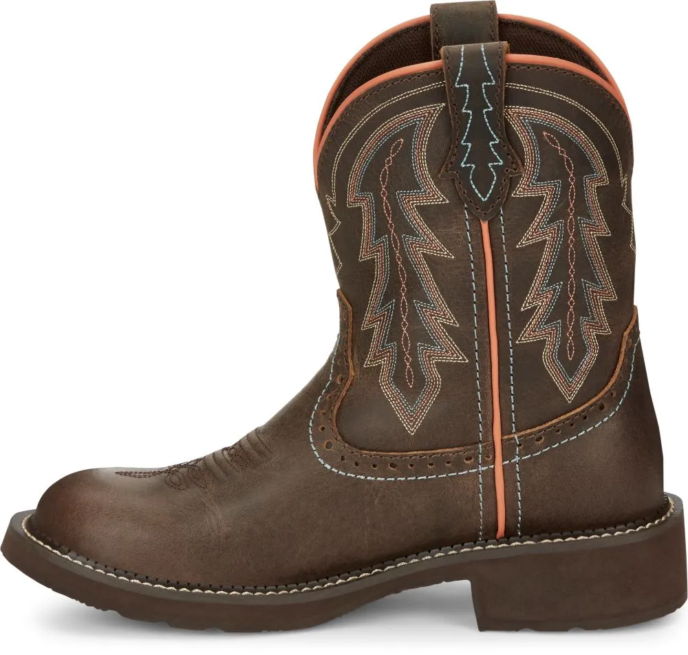 'Justin' Women's 8" Lyla Western Round Toe - Brown