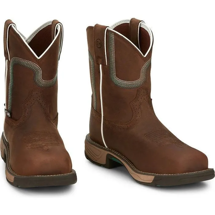 Justin Women's Rush 8" CT WP Western Work Boot -Brown- SE4360