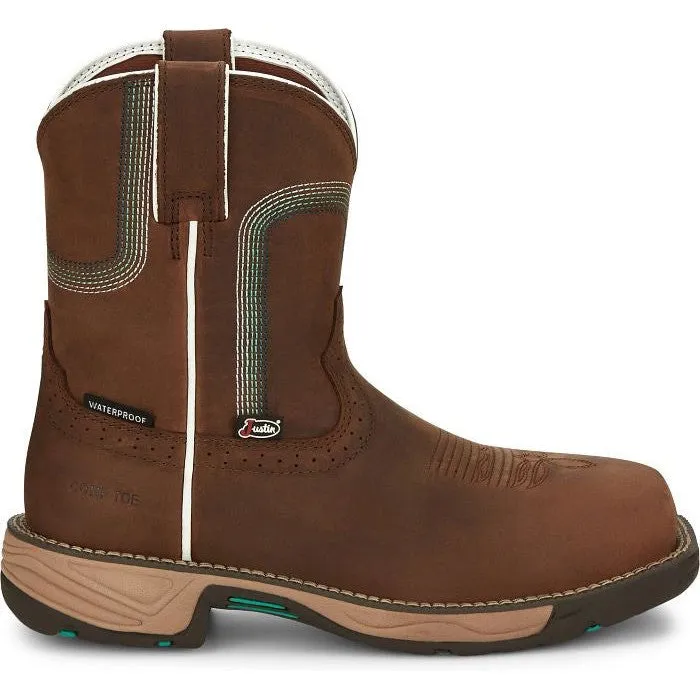 Justin Women's Rush 8" CT WP Western Work Boot -Brown- SE4360