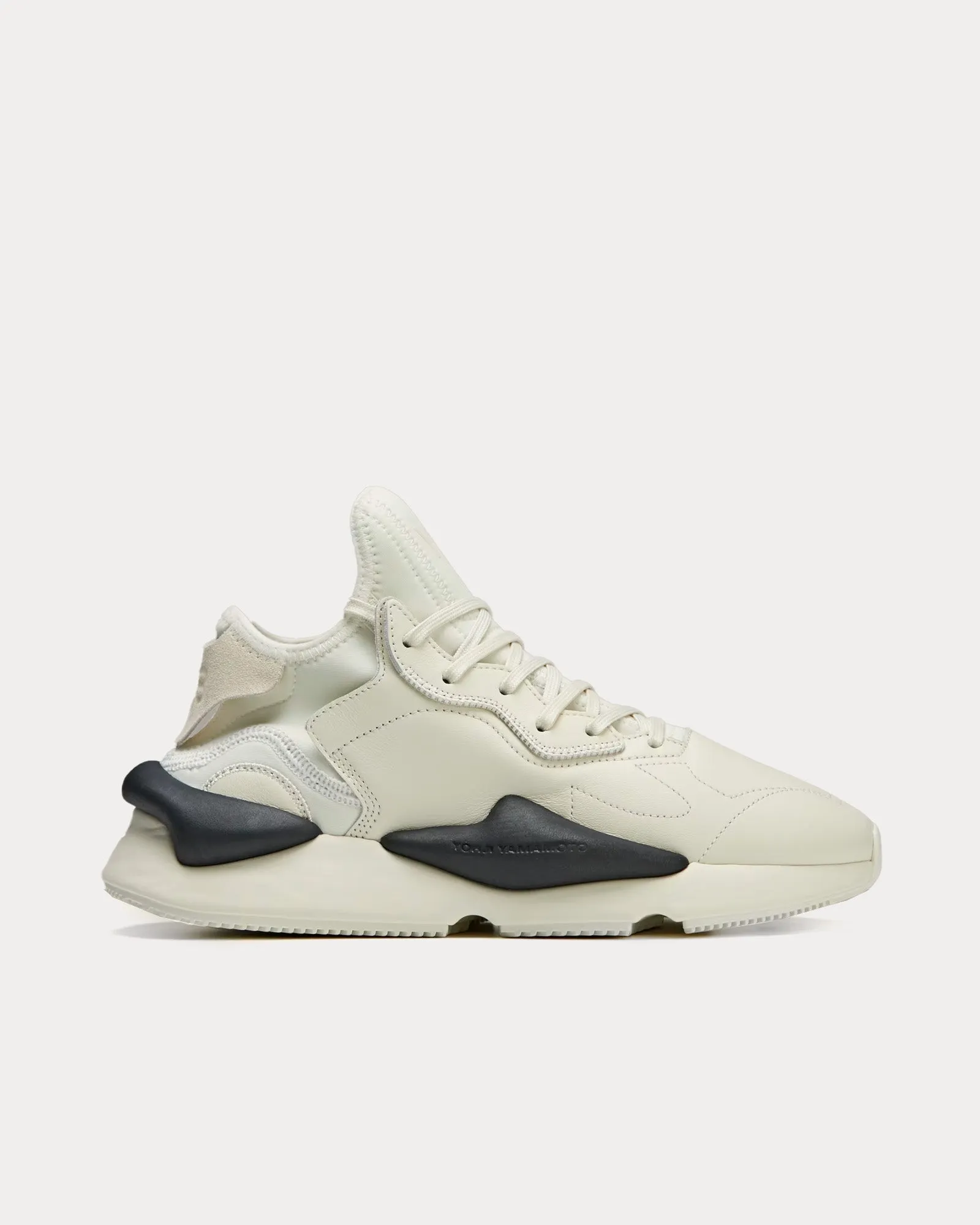 Kaiwa Cream White / Off White / Black Mid Top Sneakers