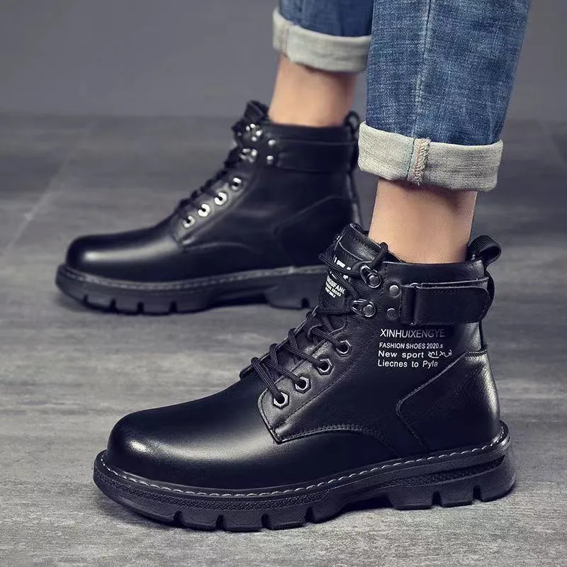Leather Shoes High Top Fashion Boots