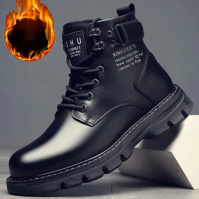 Leather Shoes High Top Fashion Boots