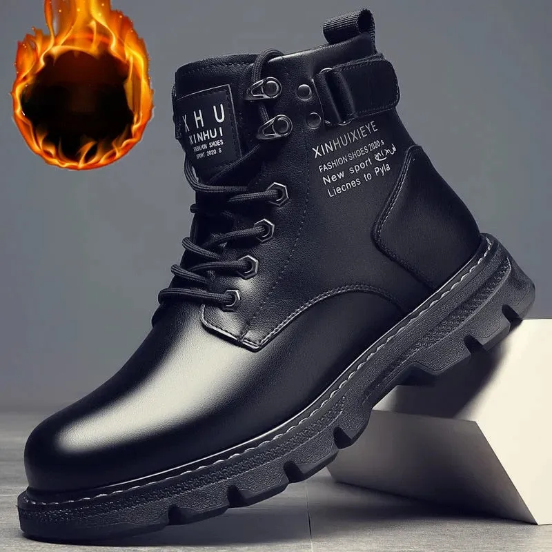 Leather Shoes High Top Fashion Boots