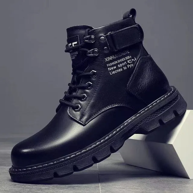 Leather Shoes High Top Fashion Boots