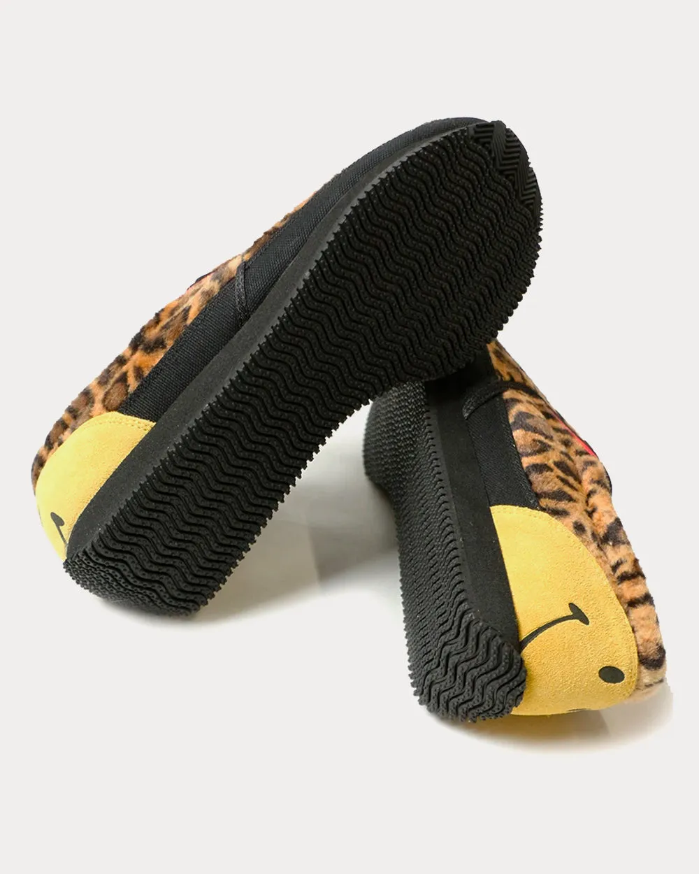 Leopard Fur Smiley Heel Milan Slip On Sneakers