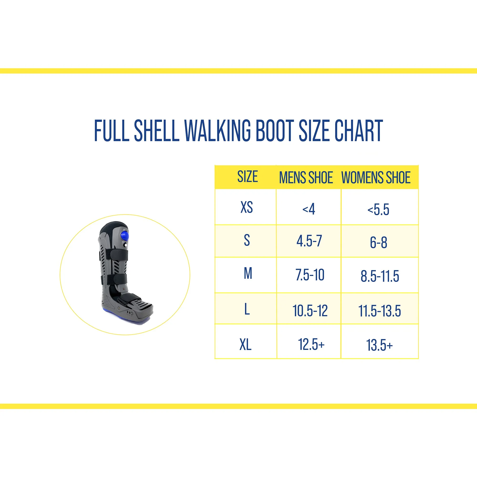 Lightweight Medical Full Shell Walking Boot with Air Pump - Tall by Brace Direct