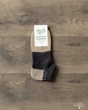 Linen Cotton Anklet Sock - Charcoal