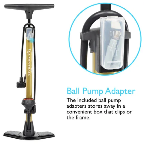 Lumintrail 160 PSI Dual Valve Bike Pump with High Pressure Gauge PM-32B