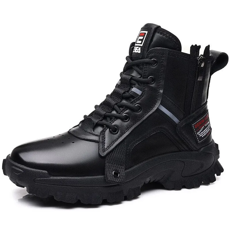 Men Winter Snow Boots Super Warm Men Hiking Boots High Quality Waterproof Leather High Top Men's Boots Outdoor Sneakers