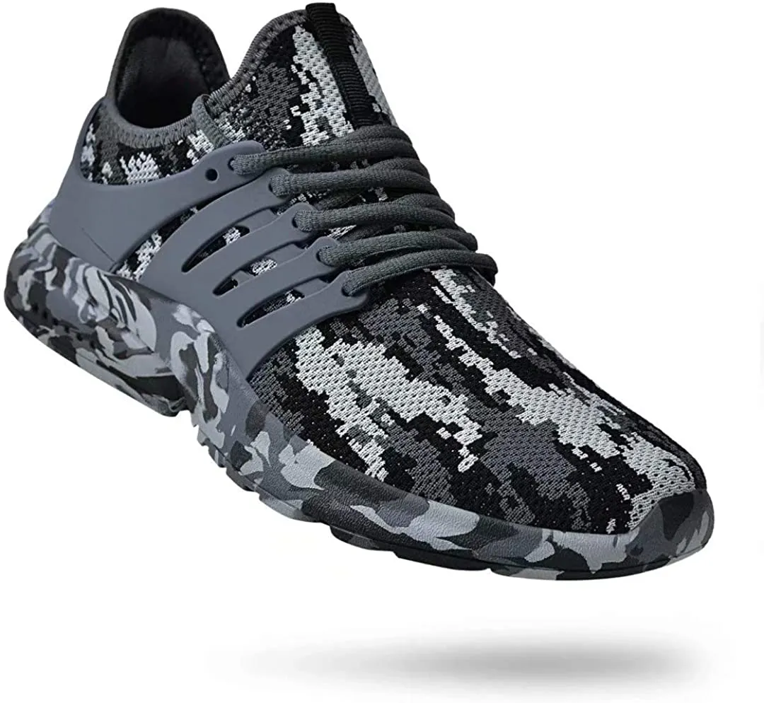 Men's Camouflage Gray Non Slip Athletic Running Shoes
