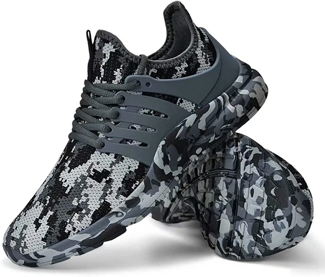Men's Camouflage Gray Non Slip Athletic Running Shoes