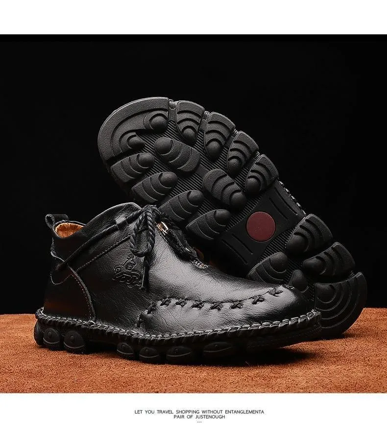 Men's Casual Shoes Leather Ankle Boot Comfortable Shoes