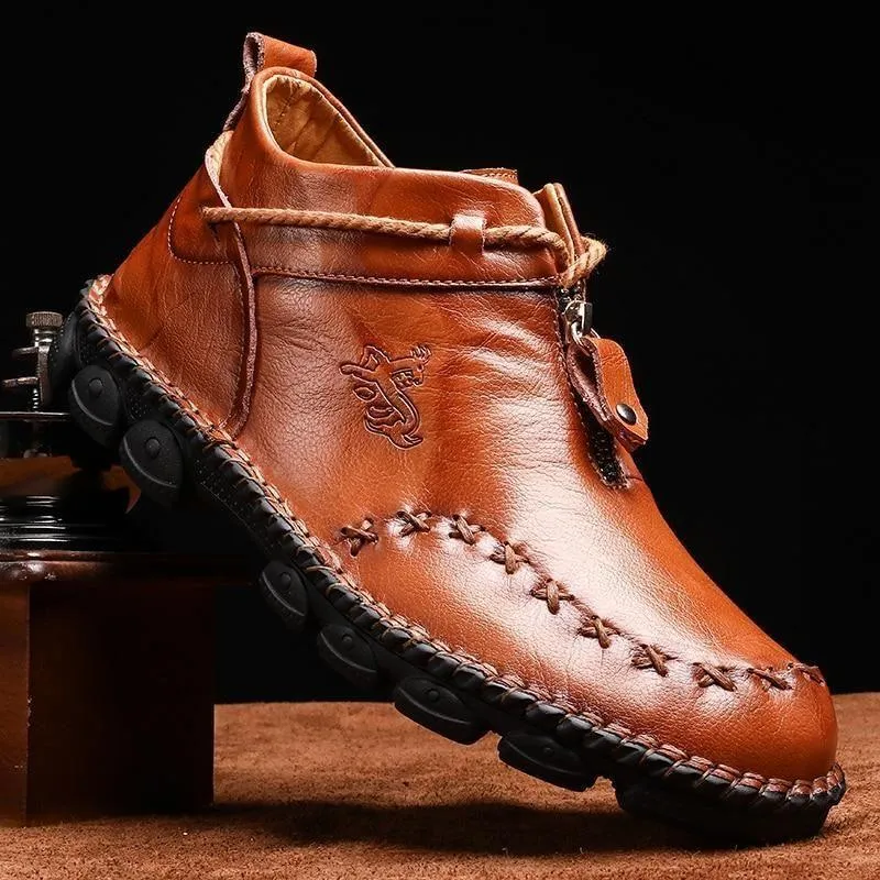 Men's Casual Shoes Leather Ankle Boot Comfortable Shoes
