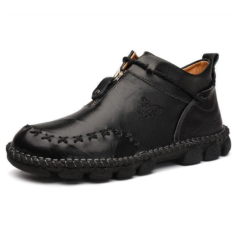 Men's Casual Shoes Leather Ankle Boot Comfortable Shoes