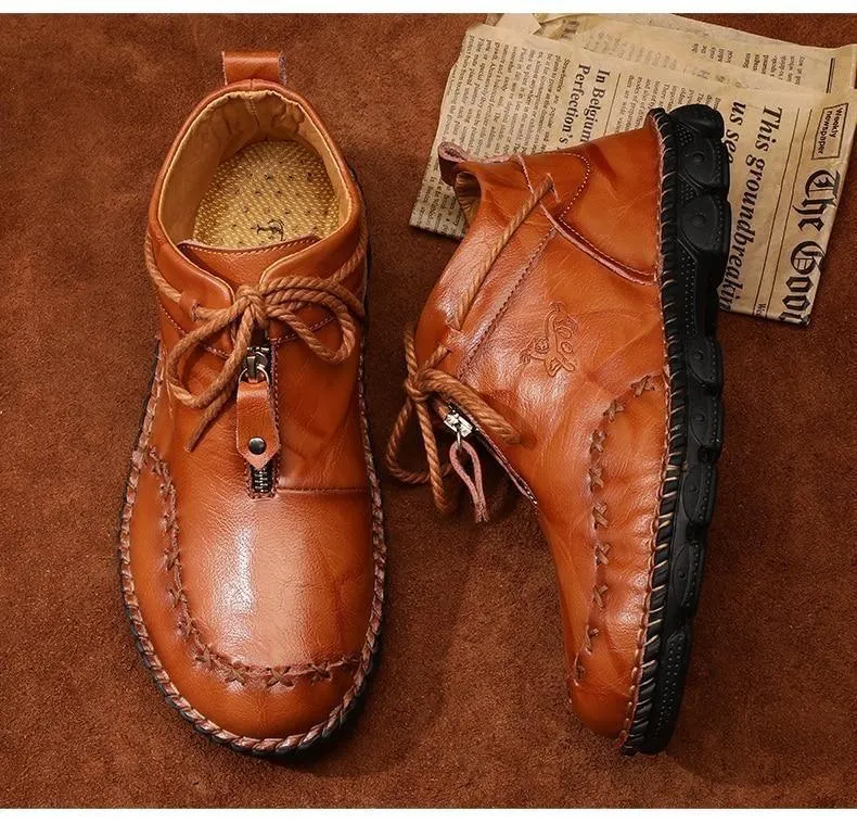 Men's Casual Shoes Leather Ankle Boot Comfortable Shoes