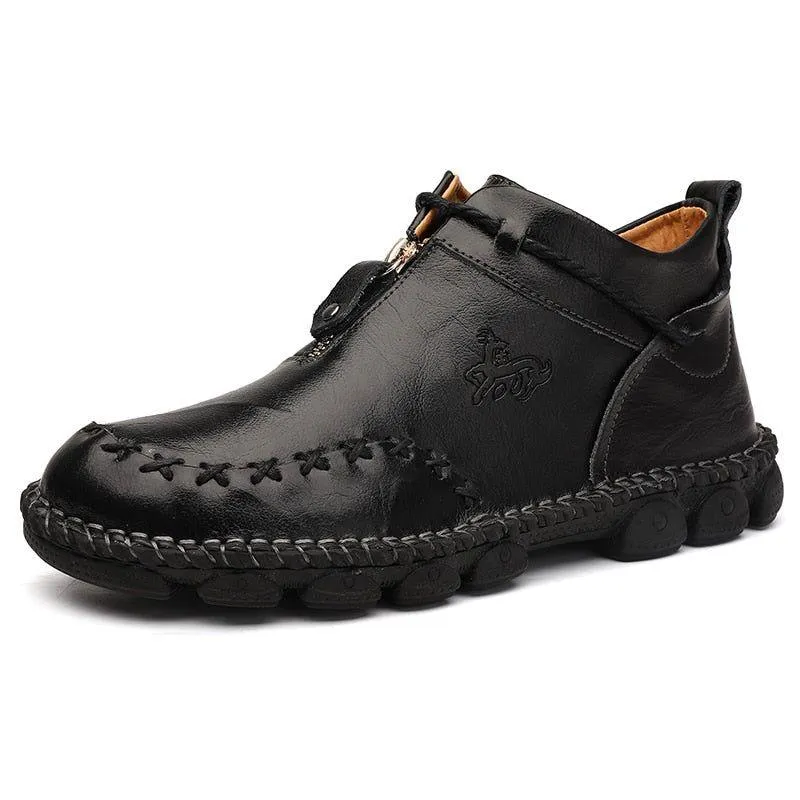 Men's Casual Shoes Leather Ankle Boot Comfortable Shoes