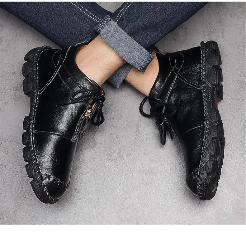 Men's Casual Shoes Leather Ankle Boot Comfortable Shoes