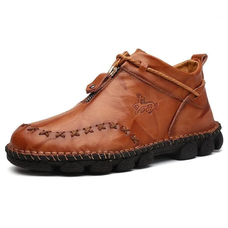 Men's Casual Shoes Leather Ankle Boot Comfortable Shoes