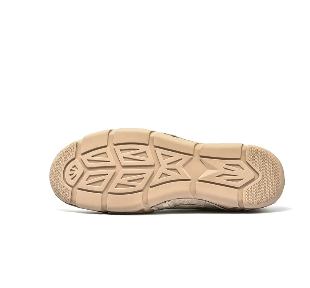 Men's Spring/Autumn Leather Casual British Style Breathable Sneakers | Plus Size