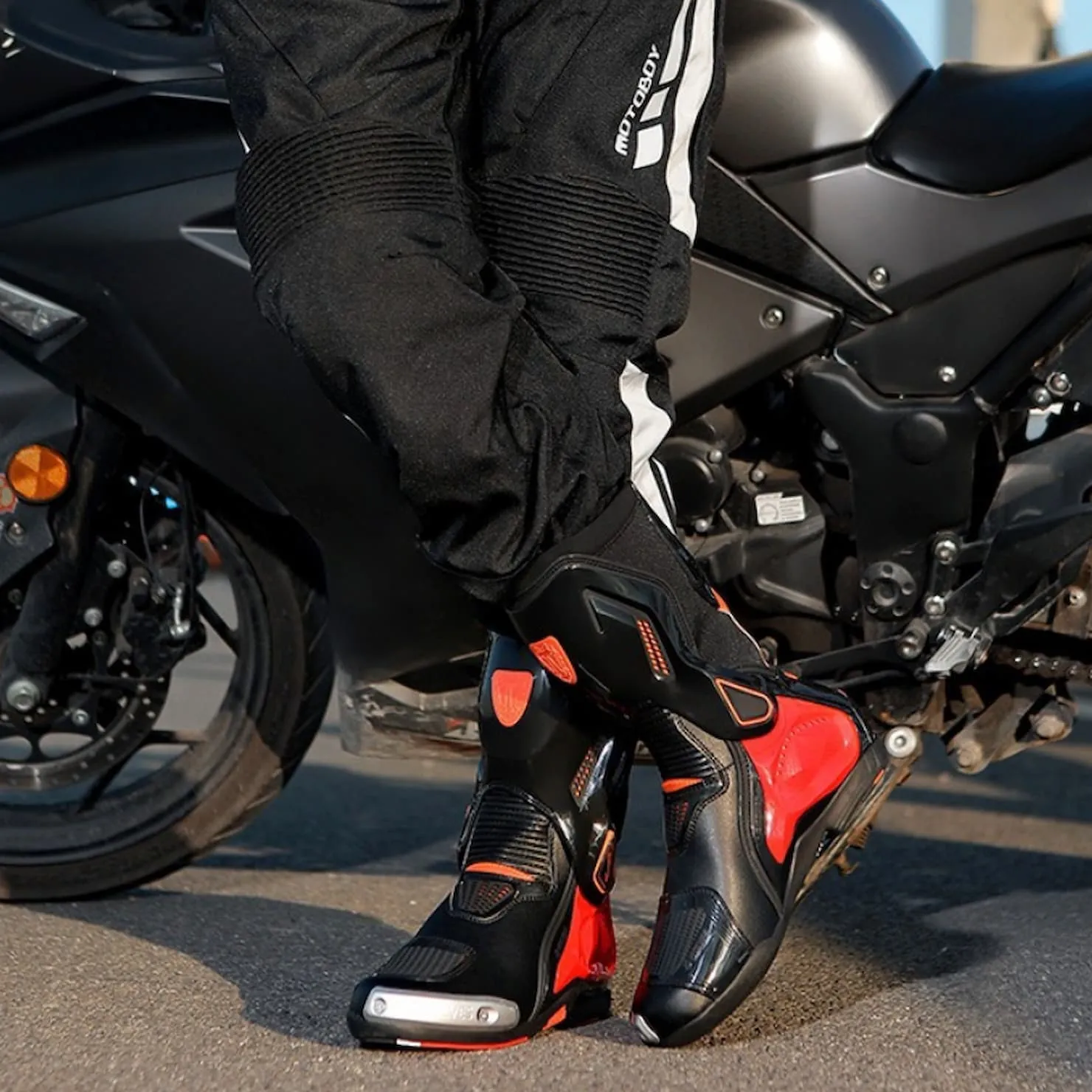Motorcycle Riding Boots White