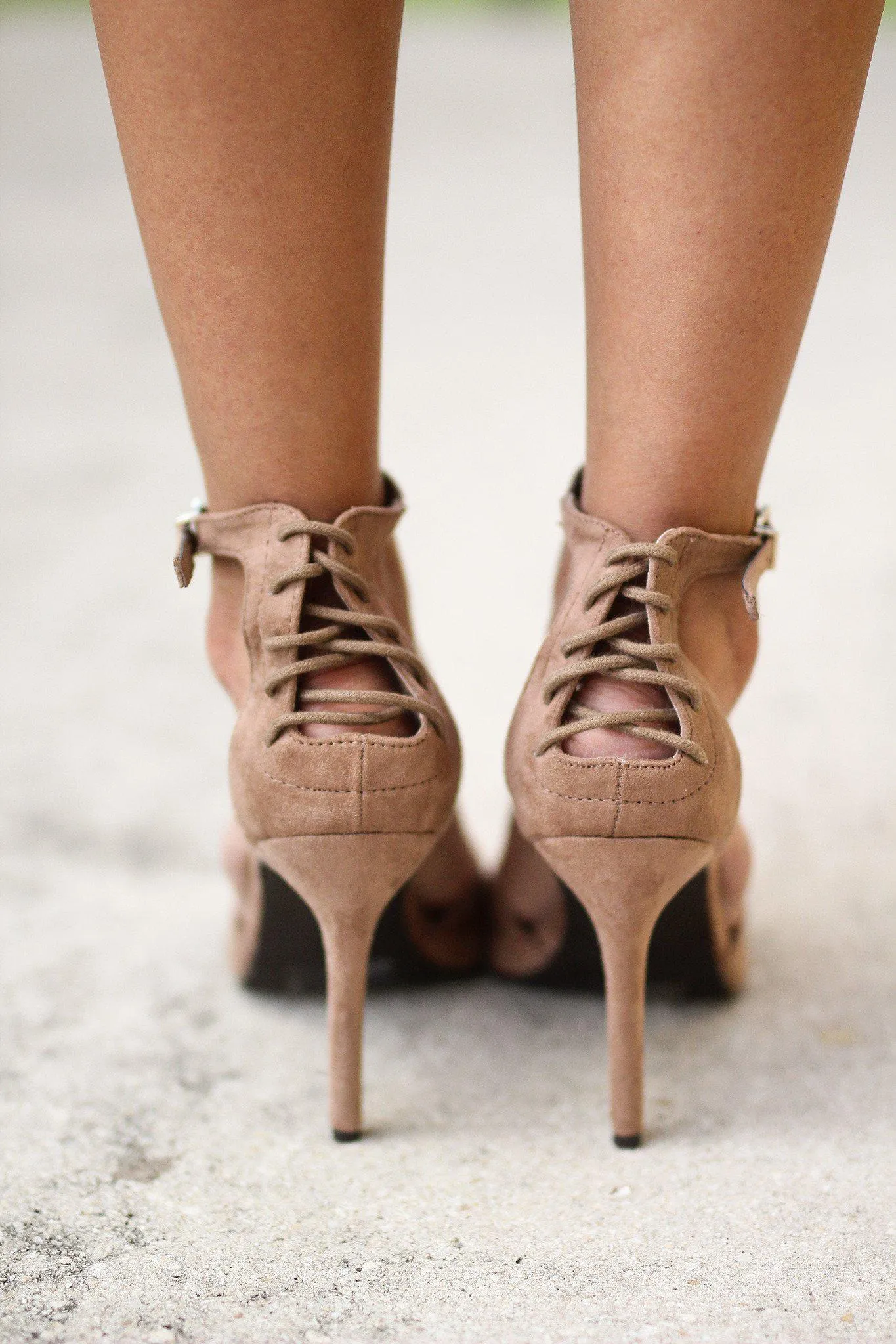 Natural Pointed Toe Pump with Ankle Strap