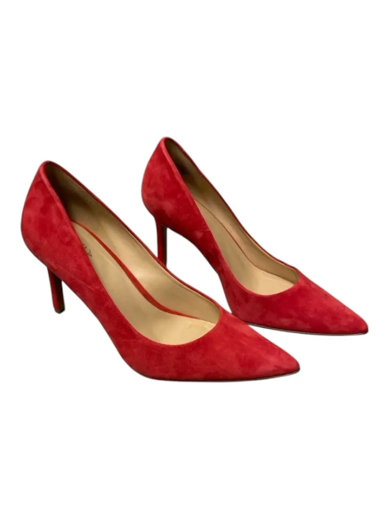 naturalizer Shoe Size 9.5 Red Leather Suede Stiletto Pointed Toe Pump Shoes