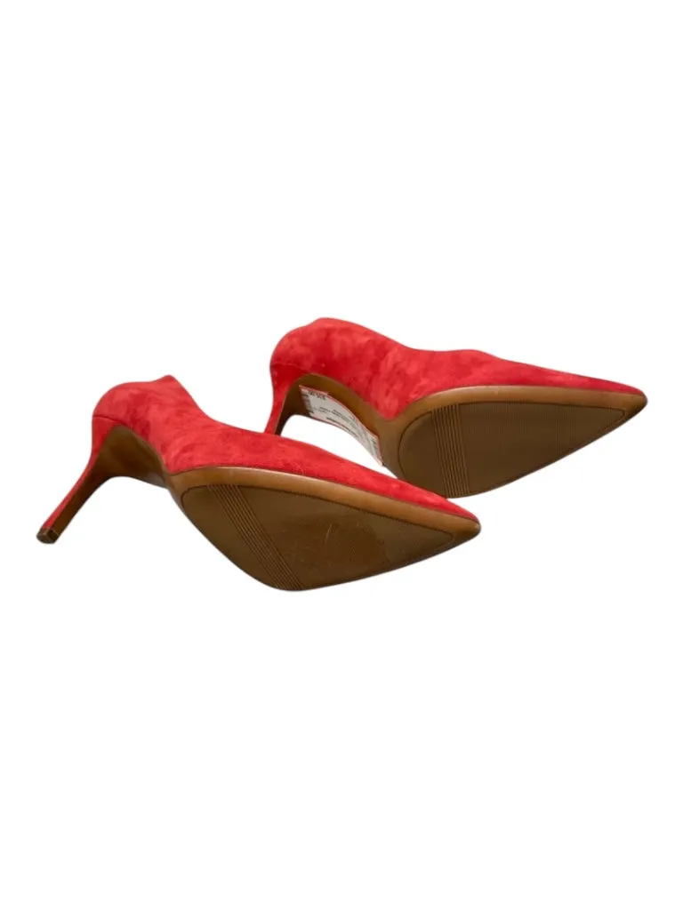 naturalizer Shoe Size 9.5 Red Leather Suede Stiletto Pointed Toe Pump Shoes